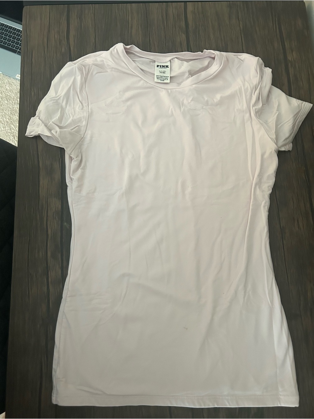 PINK Victoria's Secret Pale Pink Short Sleeve Crewneck Tee